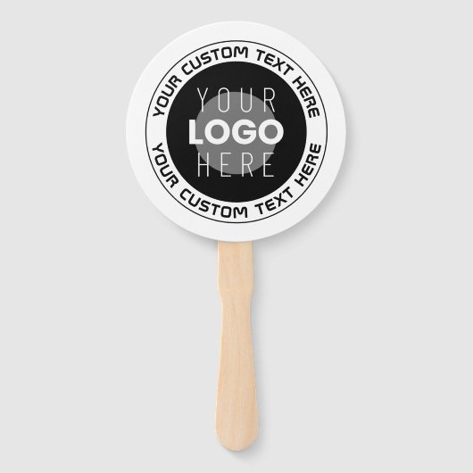 Editierbarer Circle Text & Replaceable Logo | B&W Fächer (Rückseite)