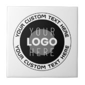 Editierbarer Circle Text & Replaceable Logo | B&W Fliese (Vorderseite)