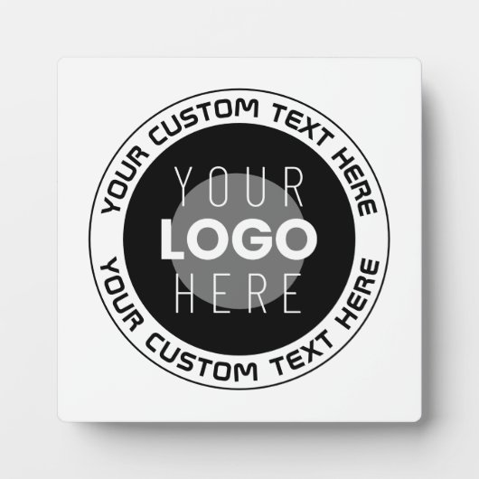Editierbarer Circle Text & Replaceable Logo | B&W Fotoplatte (Vorderseite)