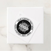 Editierbarer Circle Text & Replaceable Logo | B&W Geschenkanhänger (Beispiel)