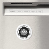 Editierbarer Circle Text & Replaceable Logo | B&W Magnet (In Situ (Geschirrspüler))