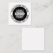 Editierbarer Circle Text & Replaceable Logo | B&W Mitteilungskarte (Vorne/Hinten)