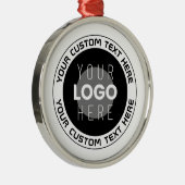 Editierbarer Circle Text & Replaceable Logo | B&W Ornament Aus Metall (Rechts)