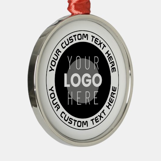 Editierbarer Circle Text & Replaceable Logo | B&W Ornament Aus Metall (Rechts)