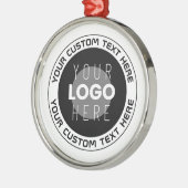 Editierbarer Circle Text & Replaceable Logo | B&W Ornament Aus Metall (Links)