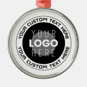 Editierbarer Circle Text & Replaceable Logo | B&W Ornament Aus Metall (Vorne)