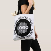 Editierbarer Circle Text & Replaceable Logo | B&W Tasche (Von Nahem)