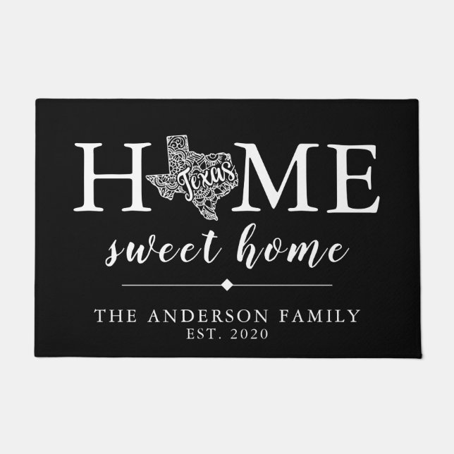 Editierbarer Color TEXAS Personalisierter Staat Fußmatte (Vorderseite)