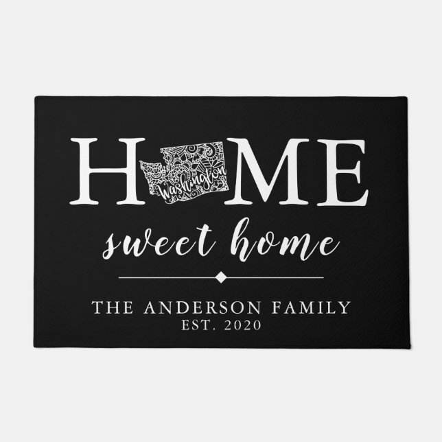 Editierbarer Color WASHINGTON Personalisierter Sta Fußmatte (Vorderseite)