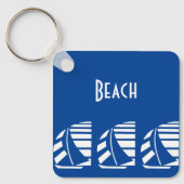 Editierbarer Deko Letters Blue White Sailboat Schl Schlüsselanhänger (Vorderseite)