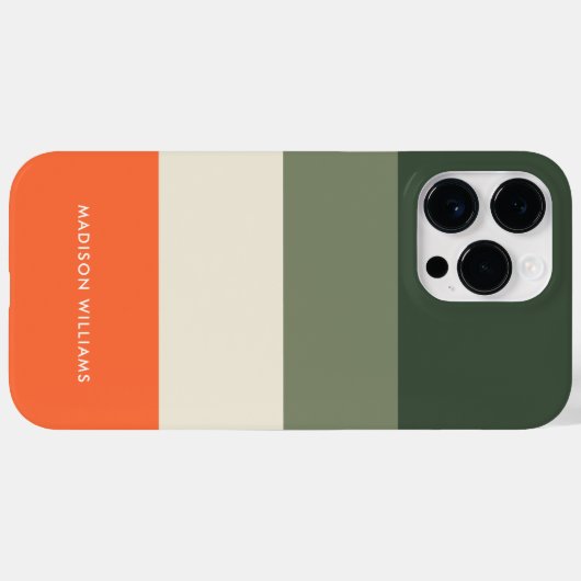 Editierbarer Farbblock Horizontaler Streifen Case-Mate iPhone Hülle (Rückseite (Horizontal))