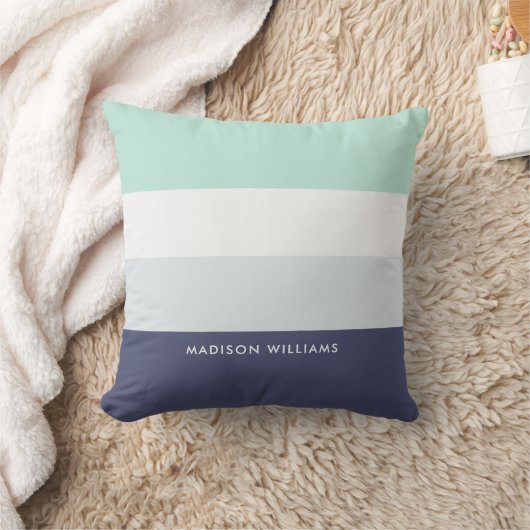 Editierbarer Farbblock Horizontaler Streifen Kissen (Decke)