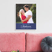 Editierbarer Farbname Cursives Foto für Familienna Leinwanddruck (Insitu (Wohnzimmer))