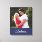 Editierbarer Farbname Cursives Foto für Familienna Leinwanddruck (Vorderseite)