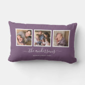 Editierbarer Farbname Kalligrafie FotoCollage Lendenkissen (Rückseite)