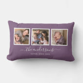 Editierbarer Farbname Kalligrafie FotoCollage Lendenkissen (Vorderseite)