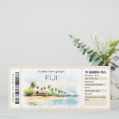 Editierbarer Fiji-Flugzeug-Ticket Boarding Pass Einladung (Stehend Vorderseite)
