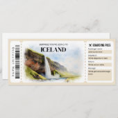 Editierbarer Flugzeug für Island Boarding Pass Einladung (Vorne/Hinten)