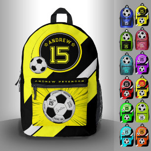 Editierbarer Fußball Modern Gelber Meilenstein Bedruckter Rucksack