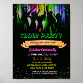 Editierbarer Glow Dance Party Flyer Poster (Vorne)