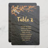 Editierbarer grauer Stein Herbst lässt Tischsitze Einladung (Vorne/Hinten)