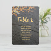 Editierbarer grauer Stein Herbst lässt Tischsitze Einladung (Stehend Vorderseite)