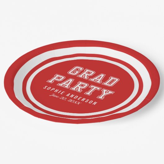 Editierbarer Hintergrundfarbe Abschluss Pappteller (Schrägansicht)