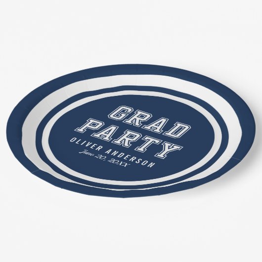 Editierbarer Hintergrundfarbe Abschluss Pappteller (Schrägansicht)