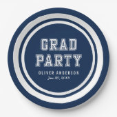 Editierbarer Hintergrundfarbe Abschluss Pappteller (Vorderseite)