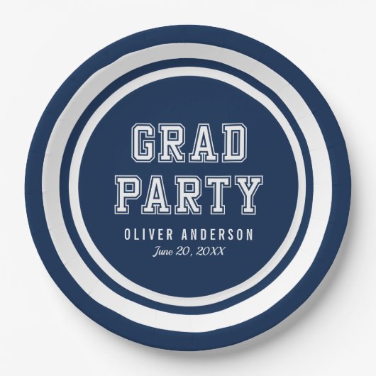 Editierbarer Hintergrundfarbe Abschluss Pappteller (Vorderseite)