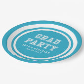 Editierbarer Hintergrundfarbe Abschluss Pappteller (Schrägansicht)