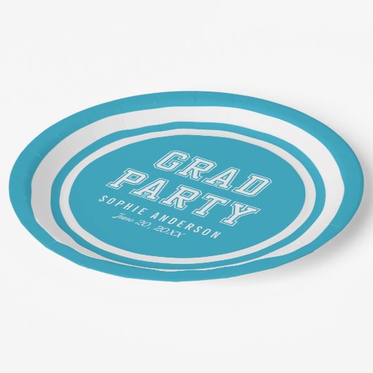 Editierbarer Hintergrundfarbe Abschluss Pappteller (Schrägansicht)