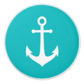 Editierbarer Hintergrundfarbe Weißer Anker Keramikknauf (Vorderseite)