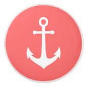 Editierbarer Hintergrundfarbe Weißer Anker Keramikknauf (Vorderseite)