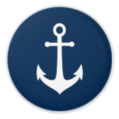Editierbarer Hintergrundfarbe Weißer Anker Keramikknauf (Vorderseite)