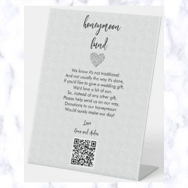 Editierbarer Honeymoon Fund QR Code Sockelschild