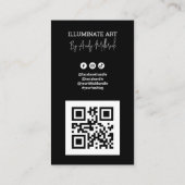 Editierbarer Illustrationskünstler QR-Code Visitenkarte (Rückseite)