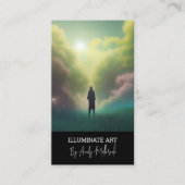 Editierbarer Illustrationskünstler QR-Code Visitenkarte (Vorderseite)