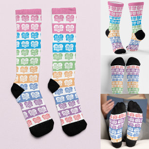 EDITIERBARER MODERNER BESTE MUM-BUNTSTREIFEN SOCKEN