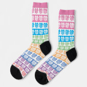 EDITIERBARER MODERNER BESTE-MUTTER-BUNTGESTREIFT SOCKEN (Linkes Detail)