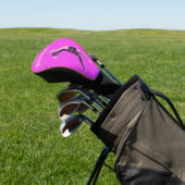 Editierbarer Name Female Golfer auf Rosa Golf Headcover (In SItu)