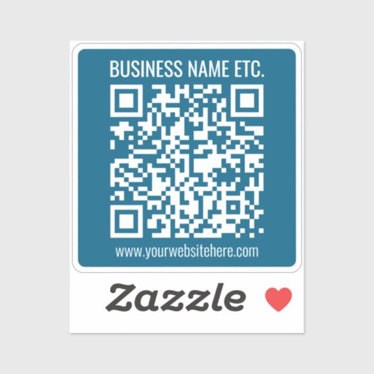 Editierbarer Ocean Blue QR-Code Aufkleber (Blatt)