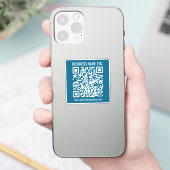 Editierbarer Ocean Blue QR-Code Aufkleber (Telefon)