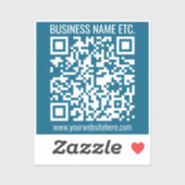 Editierbarer Ocean Blue QR-Code Aufkleber (Blatt)