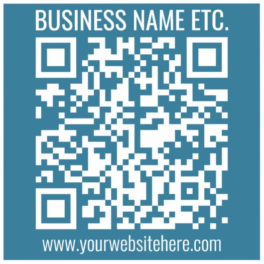 Editierbarer Ocean Blue QR-Code Aufkleber (Vorderseite)