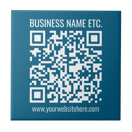 Editierbarer Ocean Blue QR-Code Fliese (Vorderseite)