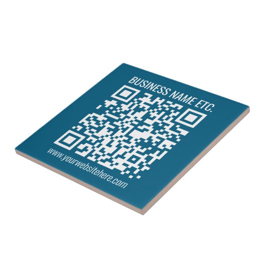 Editierbarer Ocean Blue QR-Code Fliese (Seite)