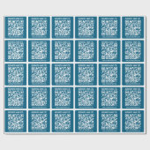 Editierbarer Ocean Blue QR-Code Geschenkpapier (Flach)