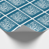 Editierbarer Ocean Blue QR-Code Geschenkpapier (Ecke)