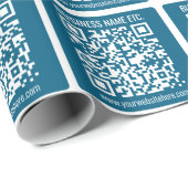 Editierbarer Ocean Blue QR-Code Geschenkpapier (Rolleneckpunkt)